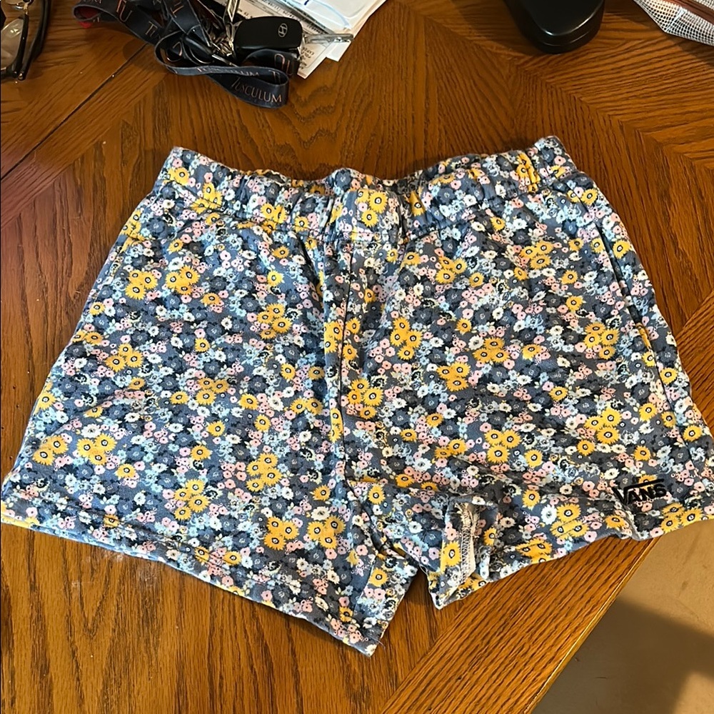 Floral Women's Shorts - Blue and Yellow